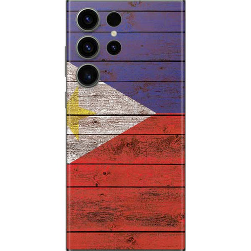 Philippines Flag Dark Wood Galaxy Skins